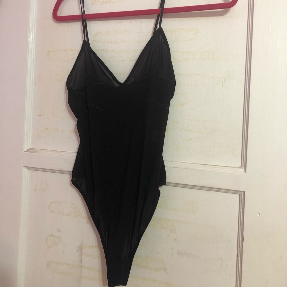 Black sheer body suit